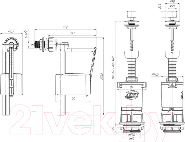 Изображение товара Арматура Ани Пласт WC4050