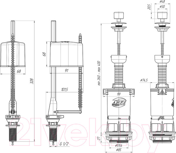 Изображение товара Арматура Ани Пласт WC4550M