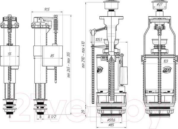 Изображение товара Арматура Ани Пласт WC9510C