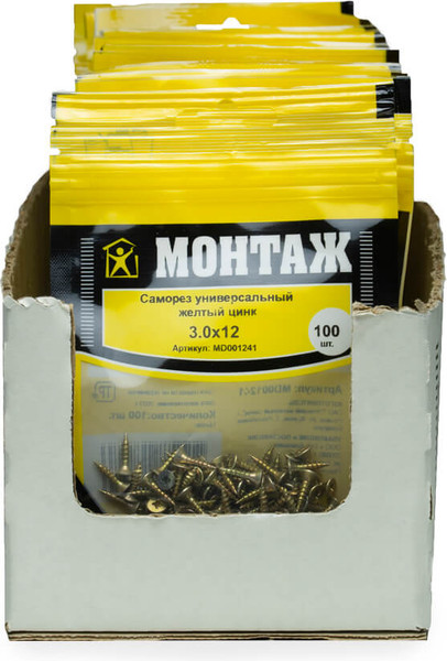 Изображение товара Саморез Монтаж Универсальный 3.0x12 / MD001241 (100шт)