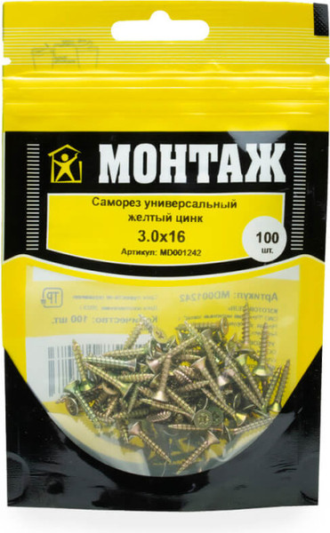 Изображение товара Саморез Монтаж Универсальный 3.0x16 / MD001242 (100шт)