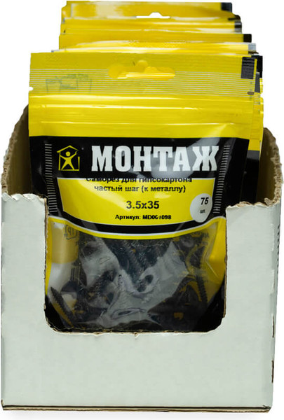 Изображение товара Саморез Монтаж Для гипсокартона 3.5x35 / MD001098 (75шт)