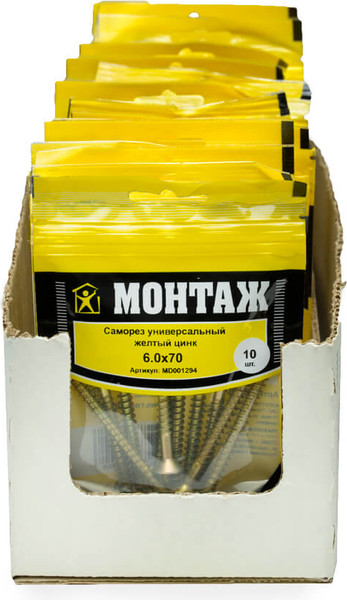 Изображение товара Саморез Монтаж Универсальный 6.0x70 / MD001294 (10шт)