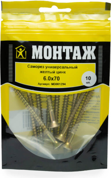 Изображение товара Саморез Монтаж Универсальный 6.0x70 / MD001294 (10шт)