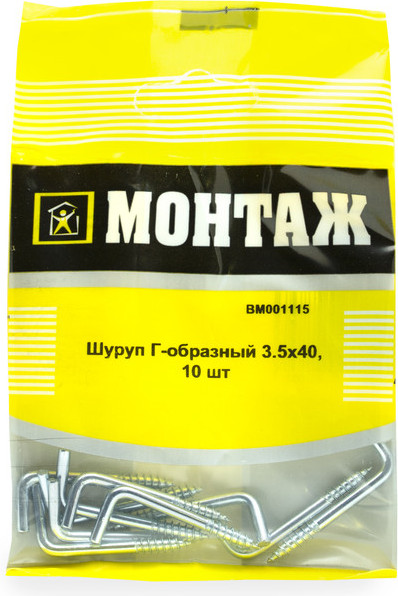 Изображение товара Шуруп Монтаж Г-образный 3.5х40 / BM001115 (10шт)