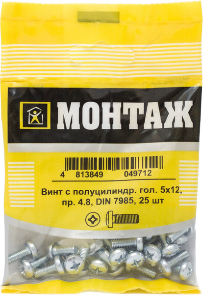 Изображение товара Винт Монтаж 5х12 4.8 DIN 7985 / BM001297 (25шт)
