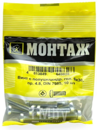 Изображение товара Винт Монтаж 6х30 4.8 DIN 7985 / BM001308 (10шт)