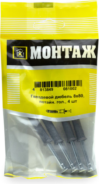Изображение товара Дюбель-гвоздь Монтаж 8х80 / BM001374 (4шт)