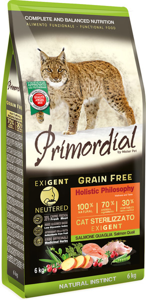Изображение товара Сухой корм для кошек Primordial Cat Neutered Exi Salmon-Quail / MGSP2206 (6кг)