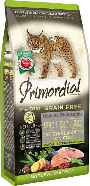 Изображение товара Сухой корм для кошек Primordial Cat Neut Skin & Coat Sal-Tur / MGSP2402 (2кг)