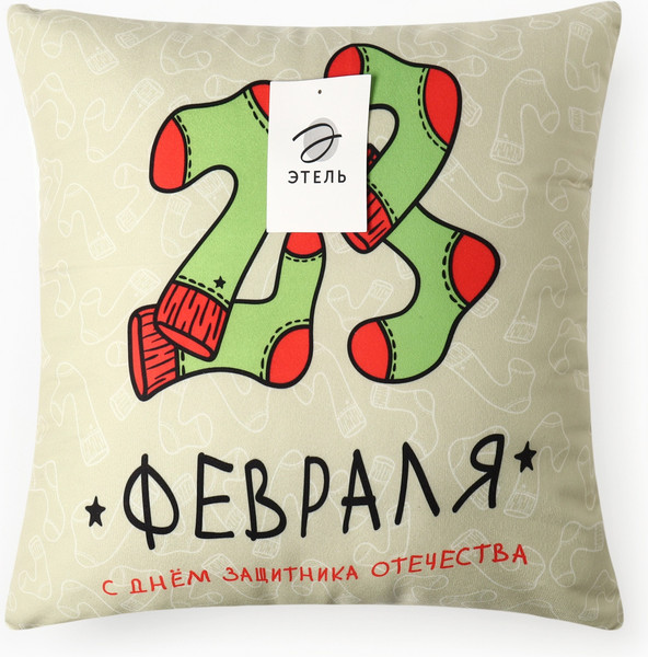 Изображение товара Подушка декоративная Этель Носочки / 10805395 (40x40, велюр)