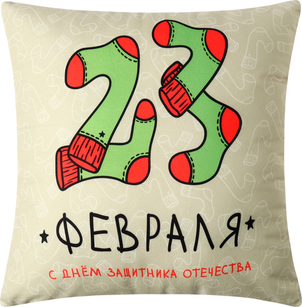 Изображение товара Подушка декоративная Этель Носочки / 10805395 (40x40, велюр)