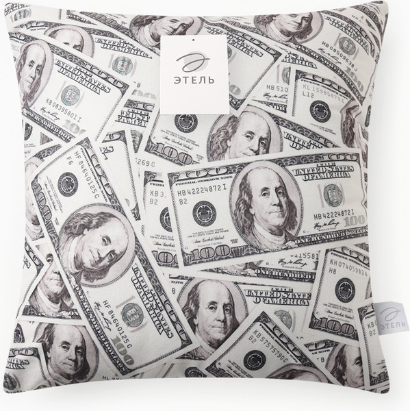 Изображение товара Подушка декоративная Этель Dollars / 10805387 (40x40, велюр)
