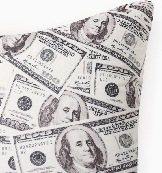 Изображение товара Подушка декоративная Этель Dollars / 10805387 (40x40, велюр)