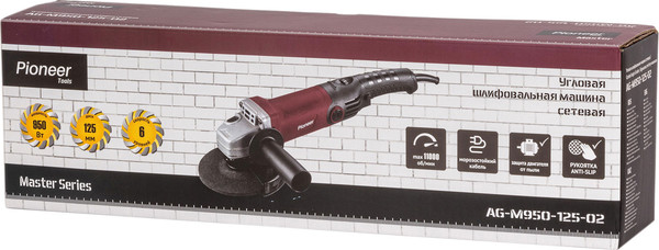 Изображение товара Угловая шлифовальная машина Pioneer AG-M950-125-02