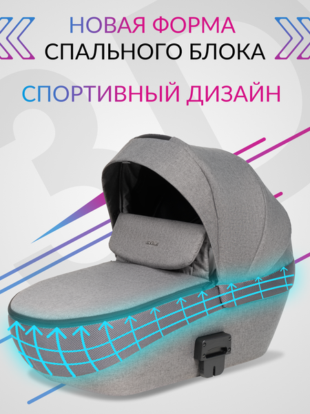 Изображение товара Детская универсальная коляска Farfello Molly Pro 3 в 1 MP-1 (серый)