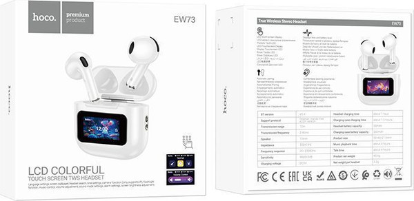 Изображение товара Беспроводные наушники Hoco EW73 TWS Touch Screen (белый)