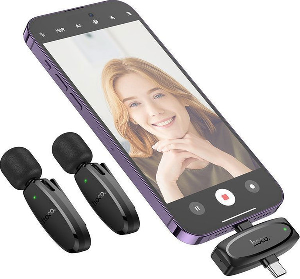 Изображение товара Микрофон Hoco L15 Lightning/Type-C (черный)