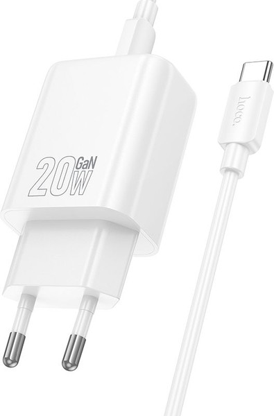 Изображение товара Зарядное устройство сетевое Hoco N60 с кабелем Type-C-Type-C (белый)