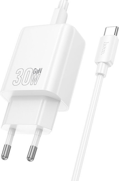 Изображение товара Зарядное устройство сетевое Hoco N63 с кабелем Type-C-Type-C (белый)