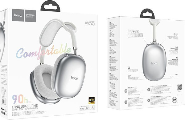 Изображение товара Беспроводные наушники Hoco W55 Plus ANC  (серебро)