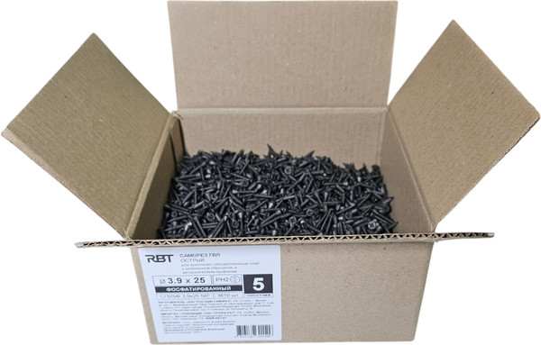 Изображение товара Саморез RBT СГВЛ/Ф 3.9х25 для ГВЛ острый (5кг, фосфатированный)