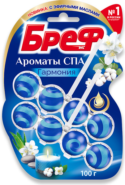 Изображение товара Чистящее средство для унитаза Бреф Ароматы СПА Гармония (2x100г)