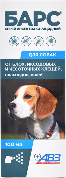 Изображение товара Спрей от блох Агроветзащита Барс для собак (100мл)