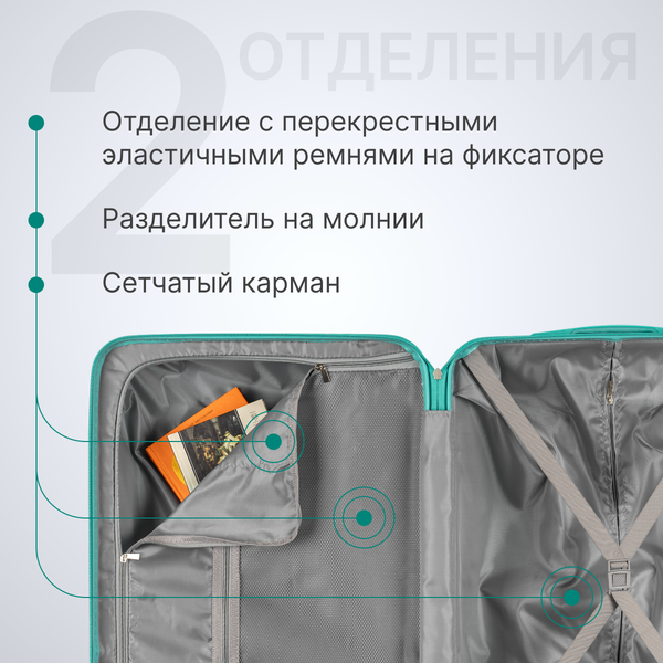 Изображение товара Чемодан на колесах DoubleW YF-PP02 (M, голубой)
