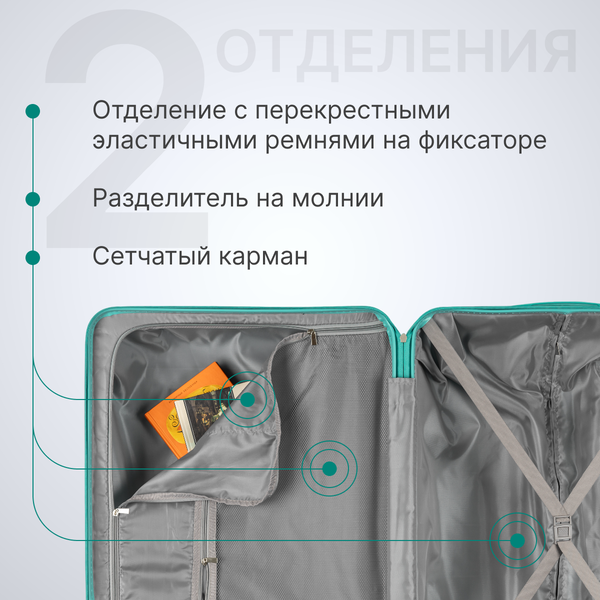 Изображение товара Чемодан на колесах DoubleW YF-PP02 (L, голубой)