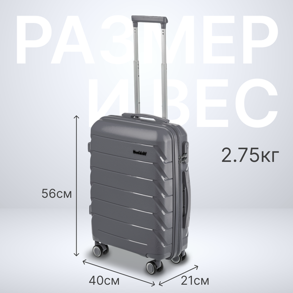 Изображение товара Чемодан на колесах DoubleW YF-PP02 (S, серо-голубой)