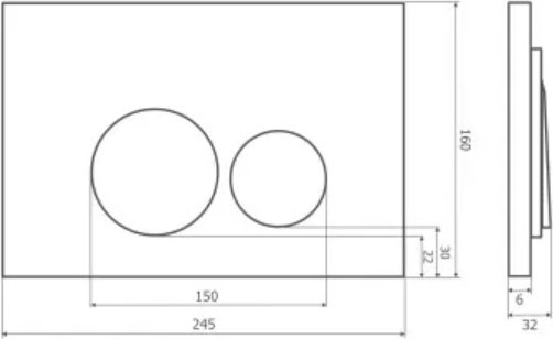 Изображение товара Кнопка для инсталляции Axus 097IC Slim (хром)