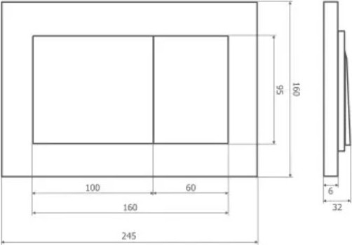 Изображение товара Кнопка для инсталляции Axus 097LB Slim (черный)