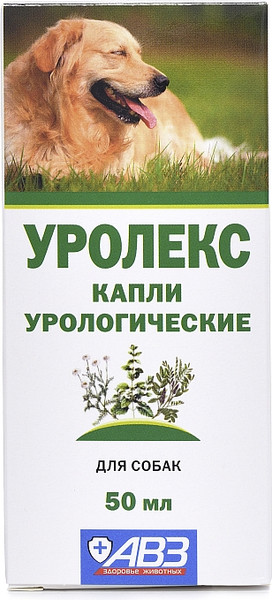 Изображение товара Капли для лечения мочеполовой системы у животных Агроветзащита Уролекс для собак (50мл)
