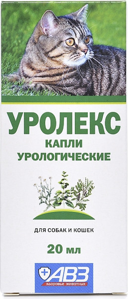 Изображение товара Капли для лечения мочеполовой системы у животных Агроветзащита Уролекс для собак и кошек (20мл)