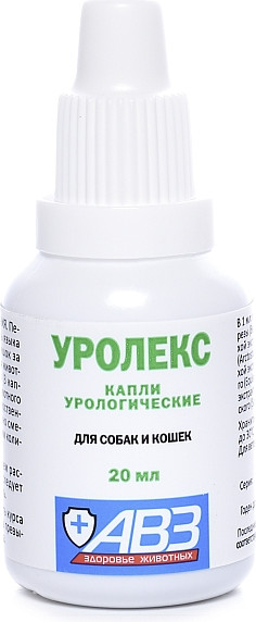 Изображение товара Капли для лечения мочеполовой системы у животных Агроветзащита Уролекс для собак и кошек (20мл)