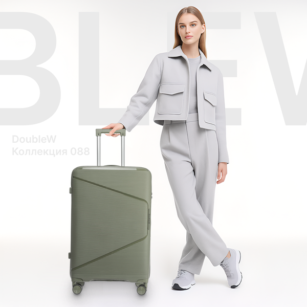 Изображение товара Чемодан на колесах DoubleW 088 (L, олива)