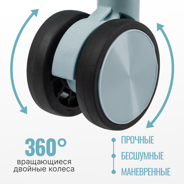 Изображение товара Чемодан на колесах DoubleW 088 (M, светло-голубой)