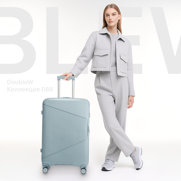 Изображение товара Чемодан на колесах DoubleW 088 (L, светло-голубой)