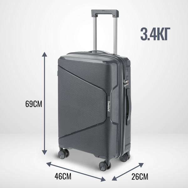 Изображение товара Чемодан на колесах DoubleW 088 (M, графитовый)