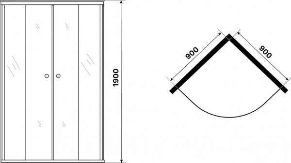 Изображение товара Душевой уголок Niagara Eco NG-1007-14T 90x90x190 (черный/стекло тонированное)