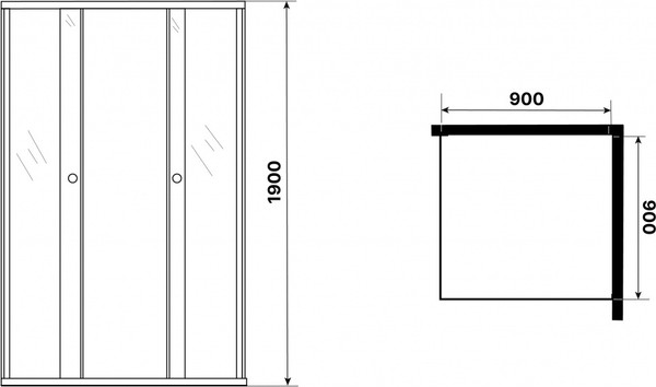 Изображение товара Душевой уголок Niagara Eco NG-1009-14QT 90x90x190 (черный/стекло тонированное)