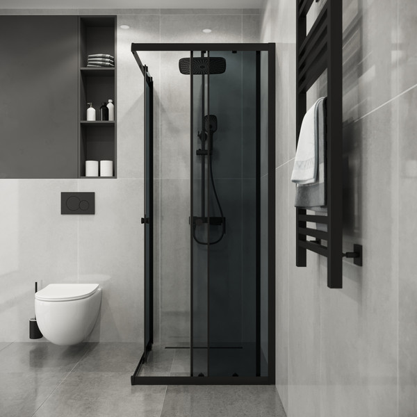 Изображение товара Душевой уголок Niagara Eco NG-1009-14QT 90x90x190 (черный/стекло тонированное)