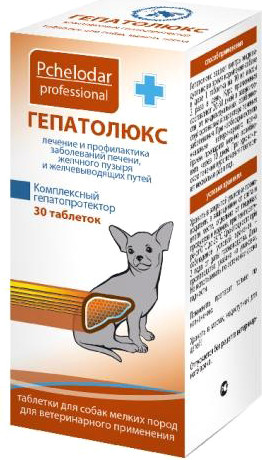 Изображение товара Таблетки для лечения печени и желчевыводящих путей у животных Pchelodar Гепатолюкс для мелких собак (30шт)