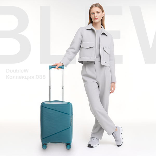 Изображение товара Чемодан на колесах DoubleW 088 (S, синий)