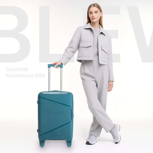 Изображение товара Чемодан на колесах DoubleW 088 (M, синий)