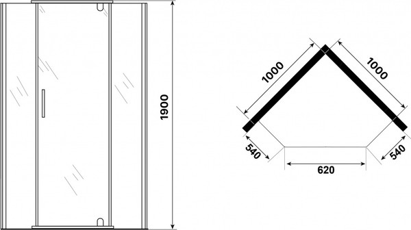 Изображение товара Душевой уголок Niagara Eco NG-1010-14DT 100x100x190 (черный/стекло тонированное)