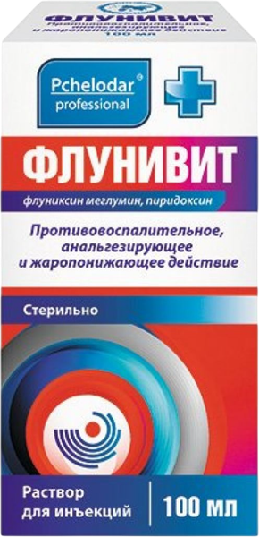 Изображение товара Раствор противовоспалительный для животных Pchelodar Флунивит (100мл)