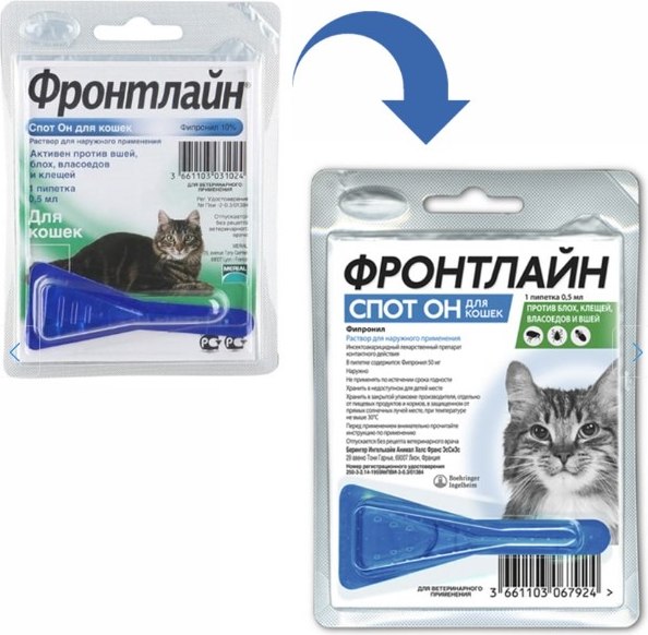 Изображение товара Капли от паразитов MERIAL Фронтлайн Спот Он для котов (1 пипетка)