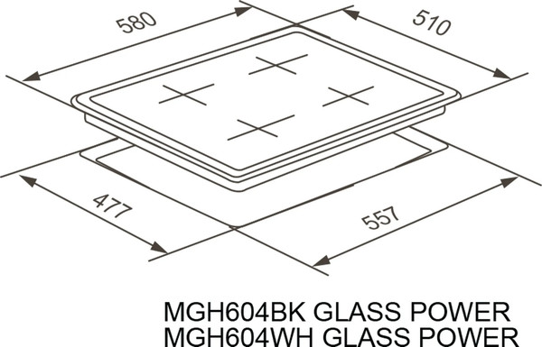 Изображение товара Газовая варочная панель MEFERI MGH604BK Glass Power